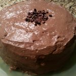 Vanilla Cacao Nib Layer Cake w/ Chocolate Frosting