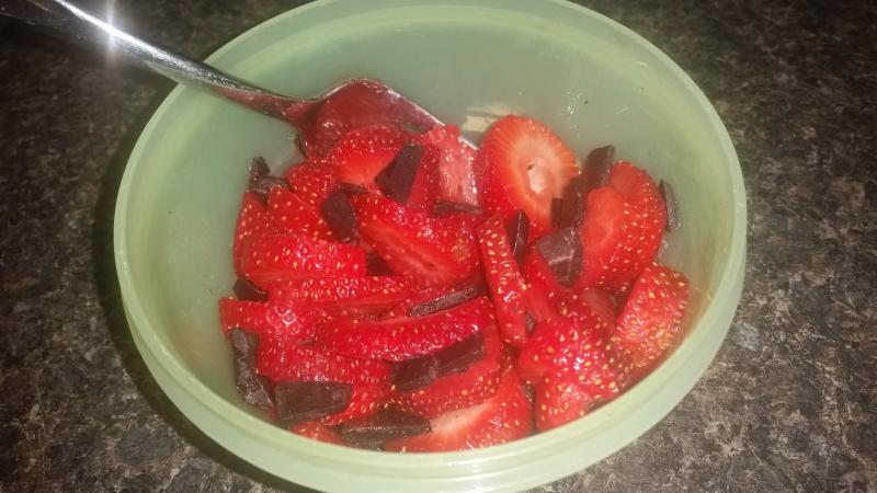 Sliced Chocolatey Strawberries