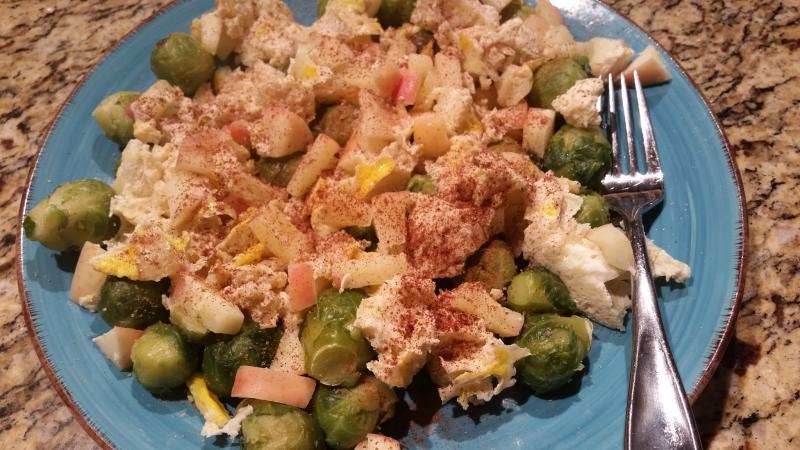 Apple Brussel Sprout Scramble