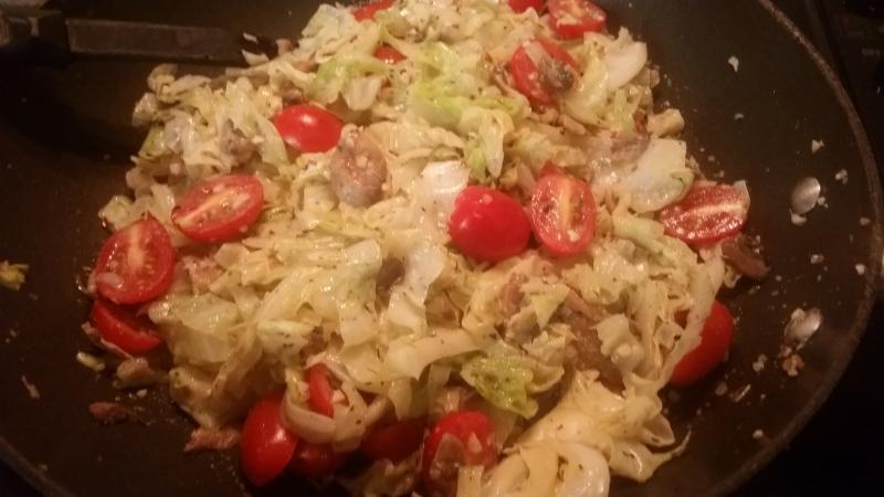 Cabbage Noodles &amp; Veggies with Coconut Cream Sauce