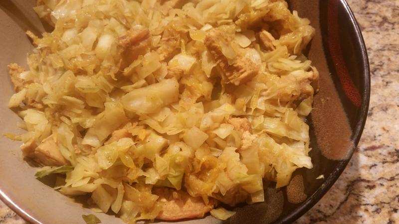 Orange Curry Chicken &amp; Cabbage Rice