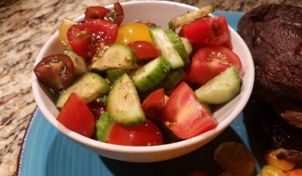 Balsamic Cucumber Tomato Salad